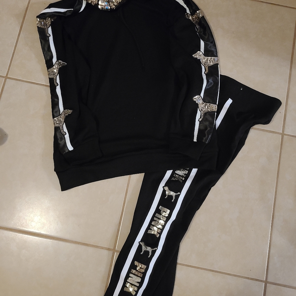 Vs pink dog bling set